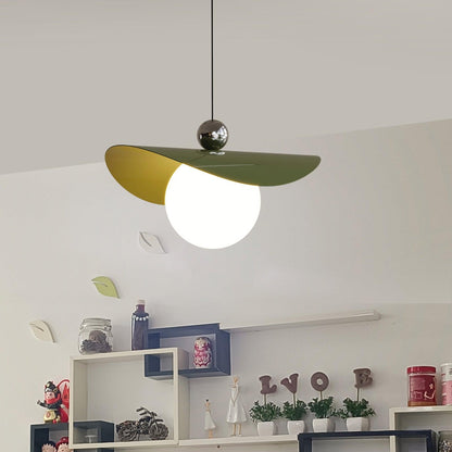 Colorful Shade With Floral Glass Pendant Light