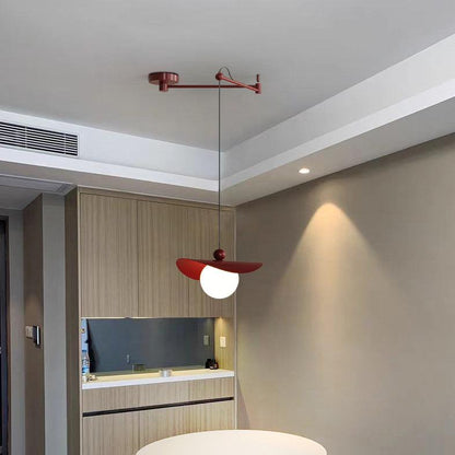 Colorful Shade With Floral Glass Pendant Light