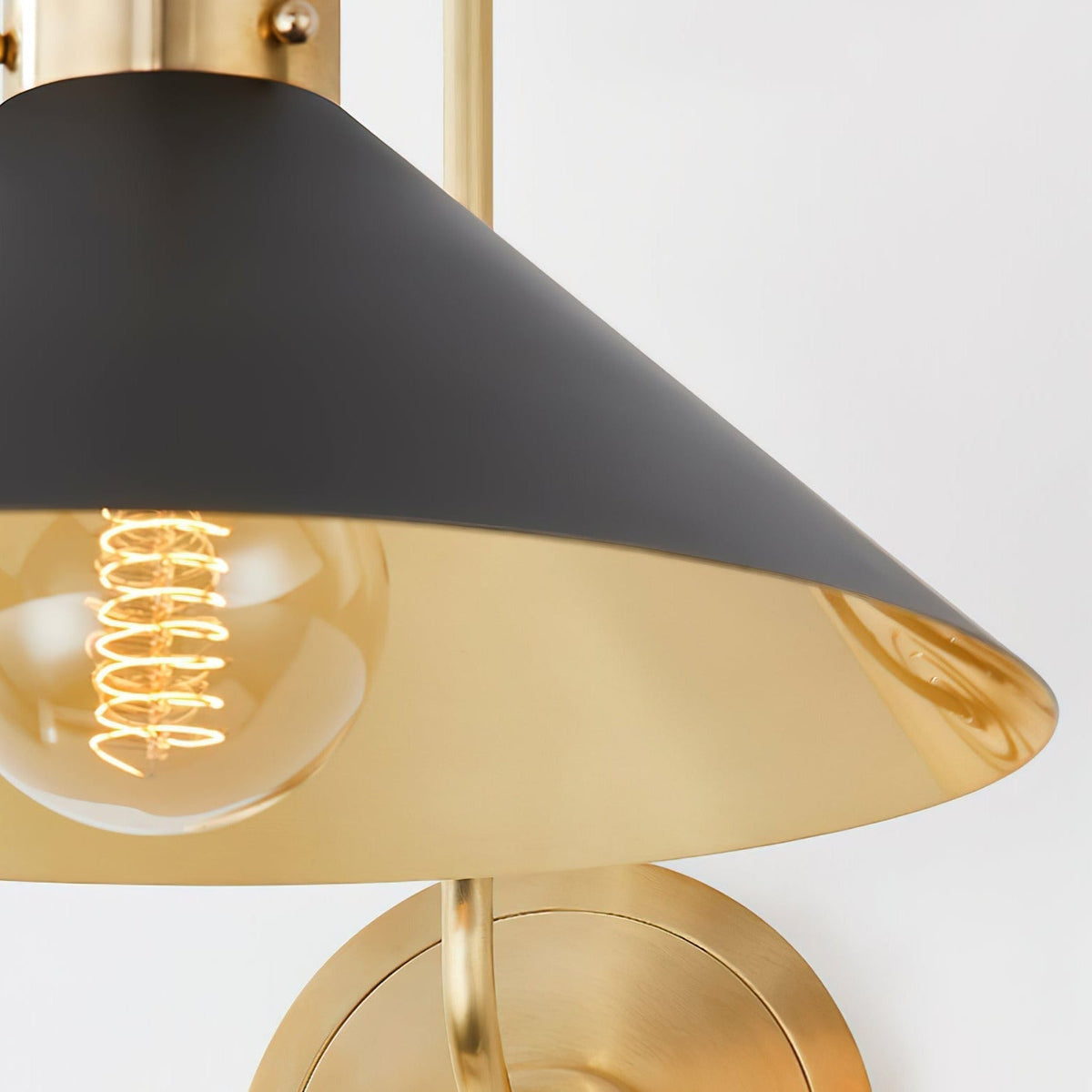 Conical Shade Helena Vintage Brass Wall Light