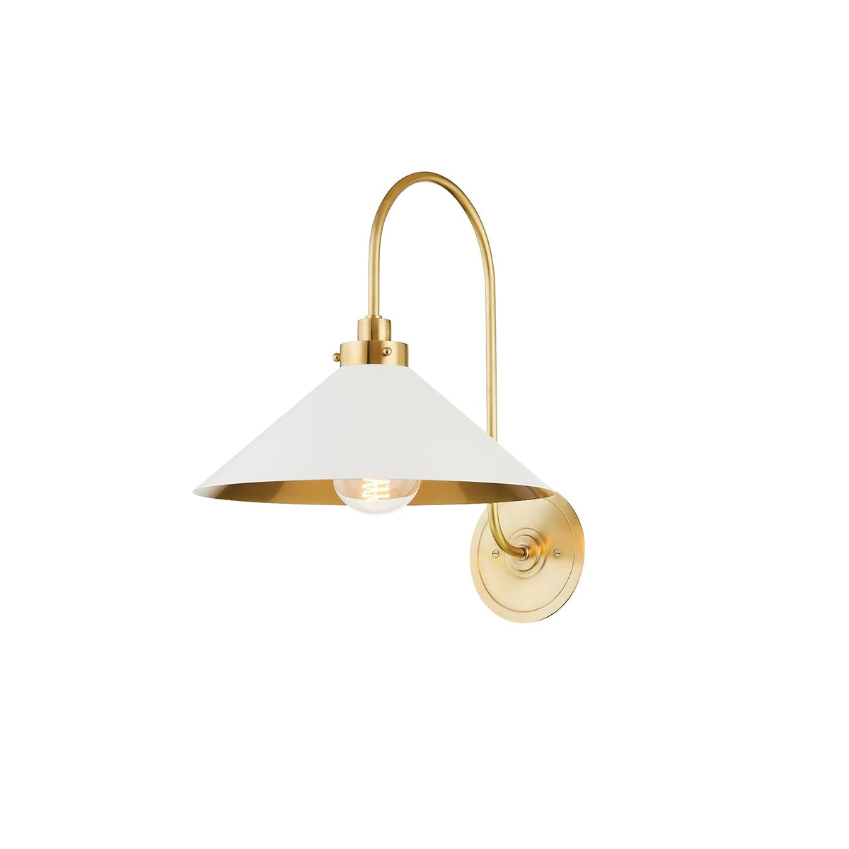 Conical Shade Helena Vintage Brass Wall Light