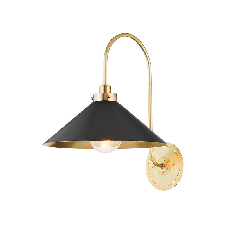 Conical Shade Helena Vintage Brass Wall Light