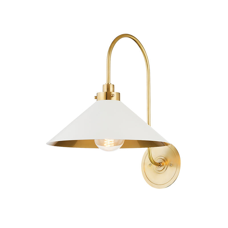 Conical Shade Helena Vintage Brass Wall Light
