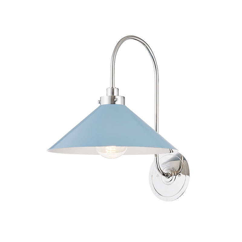 Conical Shade Helena Vintage Brass Wall Light