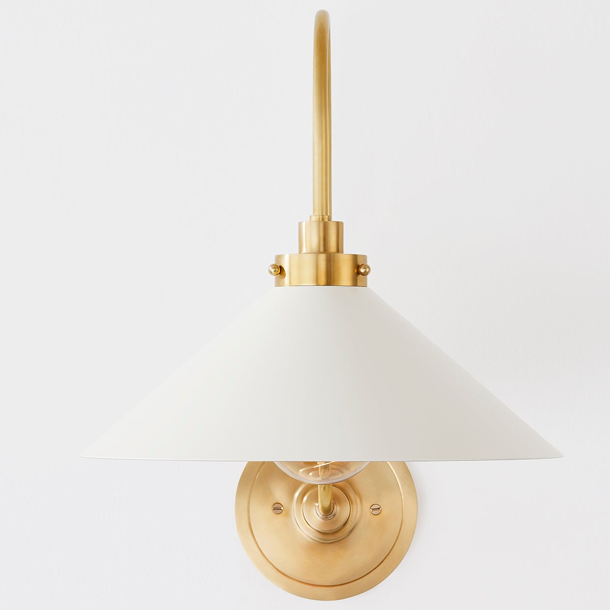 Conical Shade Helena Vintage Brass Wall Light
