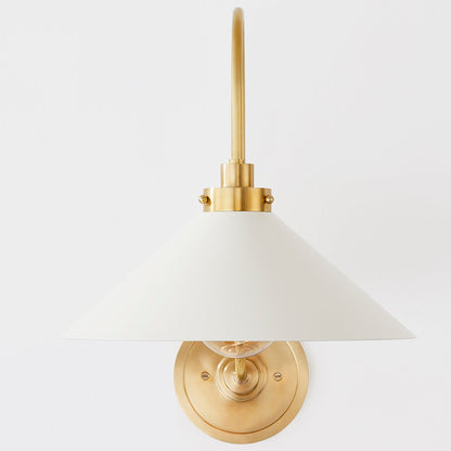 Conical Shade Helena Vintage Brass Wall Light