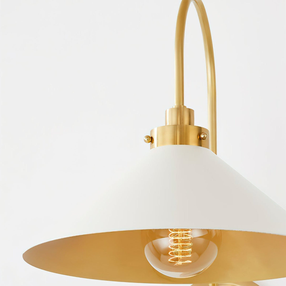 Conical Shade Helena Vintage Brass Wall Light