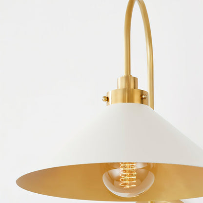 Conical Shade Helena Vintage Brass Wall Light