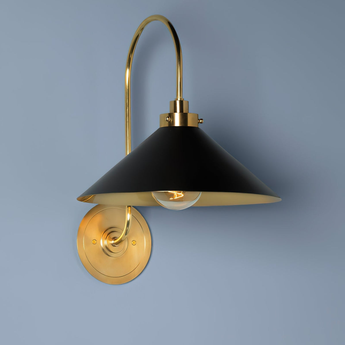 Conical Shade Helena Vintage Brass Wall Light