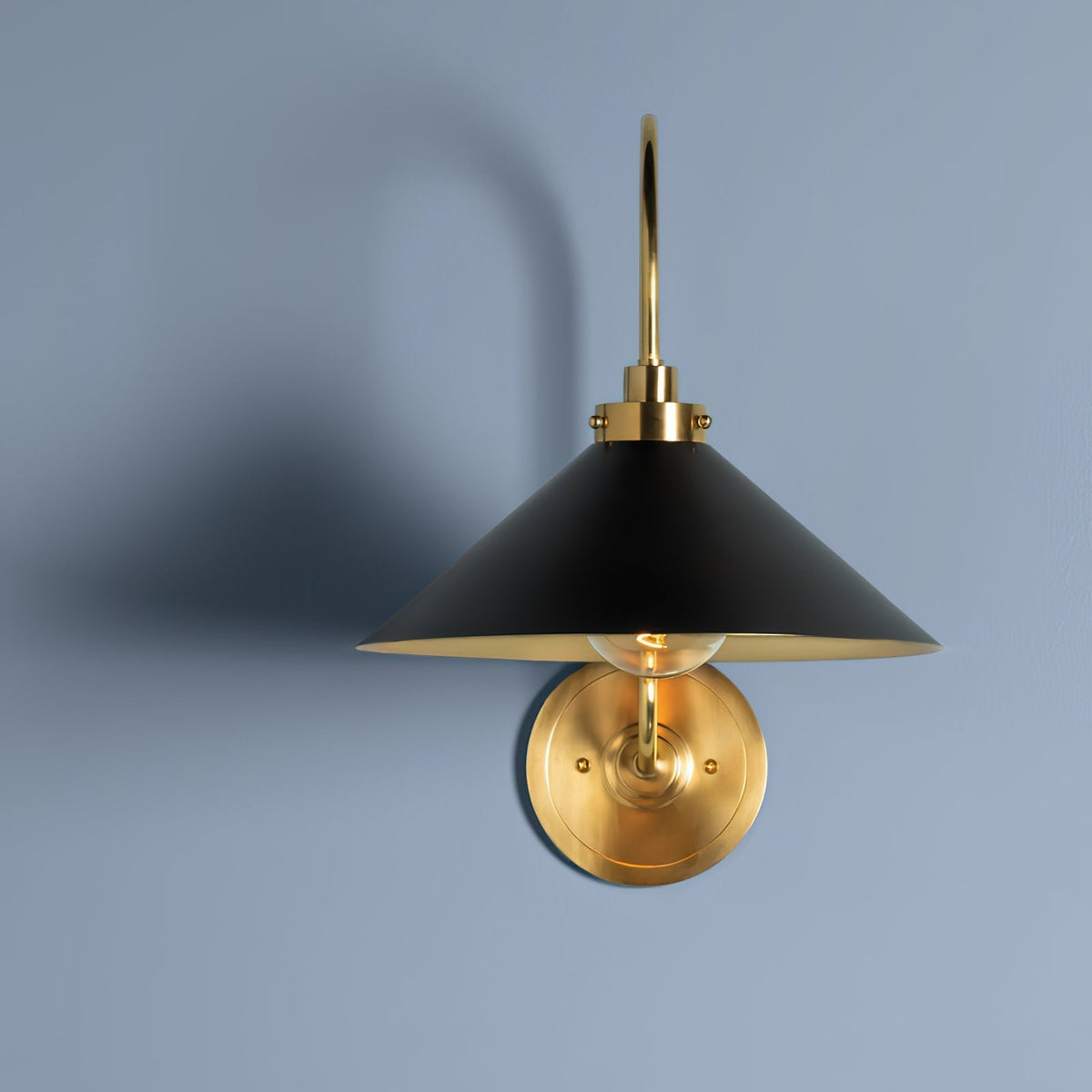 Conical Shade Helena Vintage Brass Wall Light