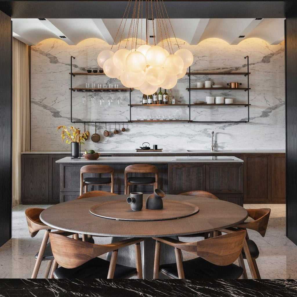 Warm Ambient Glow Frosted Glass Orbs Pendant Light