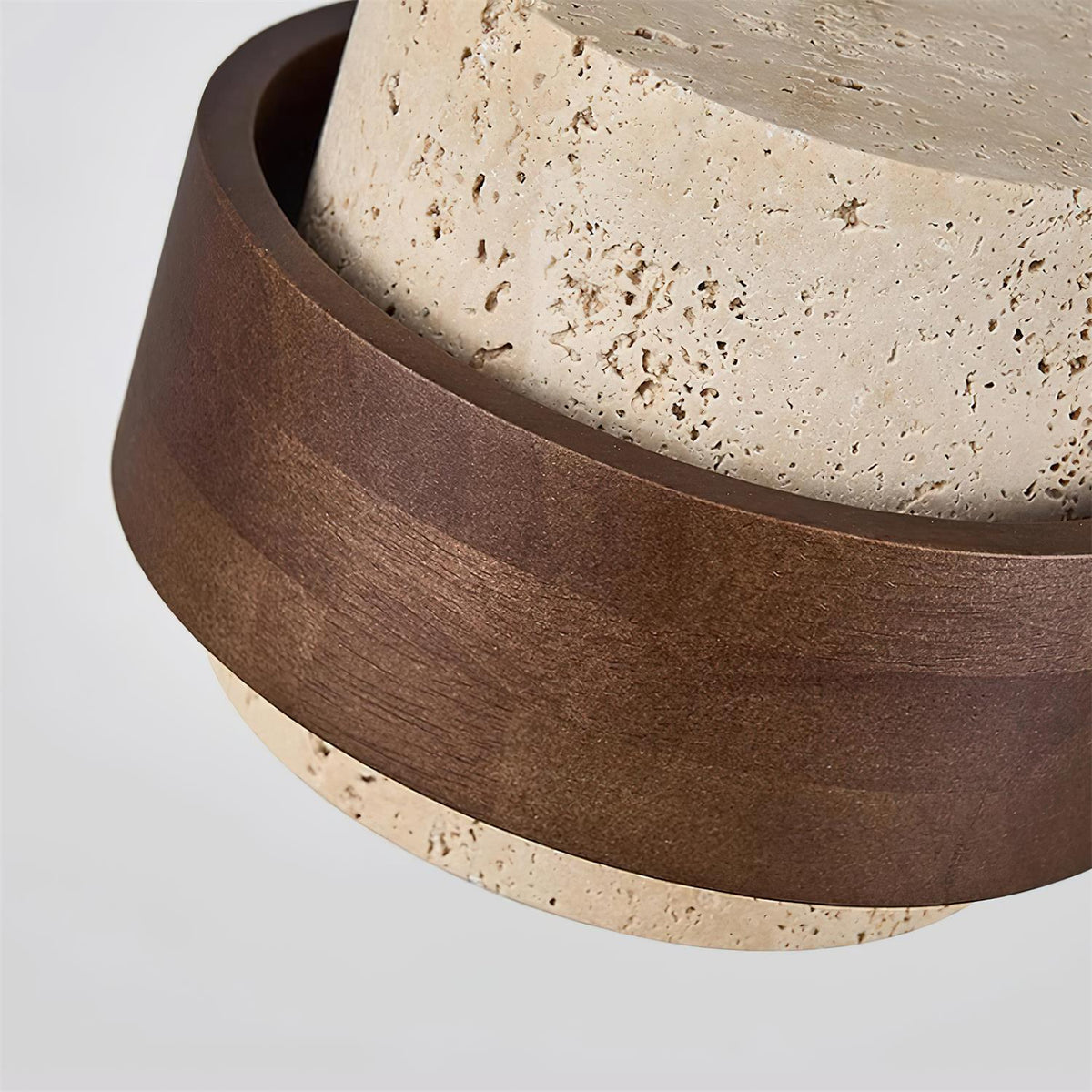 Warmth Walnut Band Pendant Light With Travertine