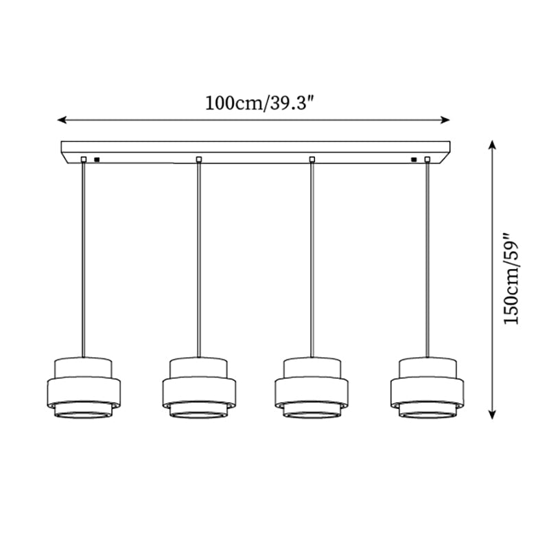 Warmth Walnut Band Pendant Light With Travertine