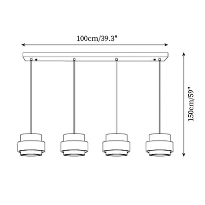 Warmth Walnut Band Pendant Light With Travertine