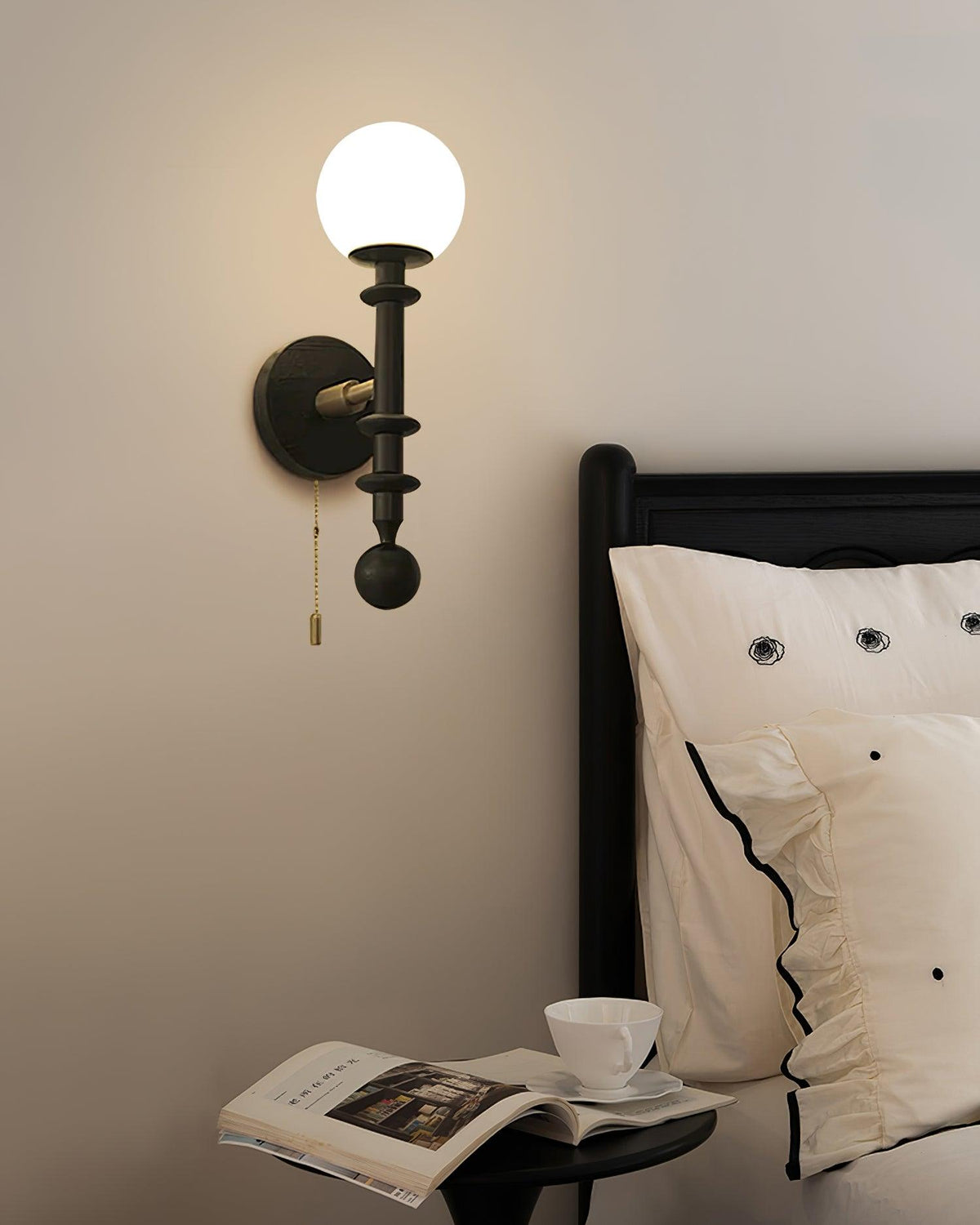 Wood And Glass Globe Wall Light With Damp Rated And E26 E27 Socket
