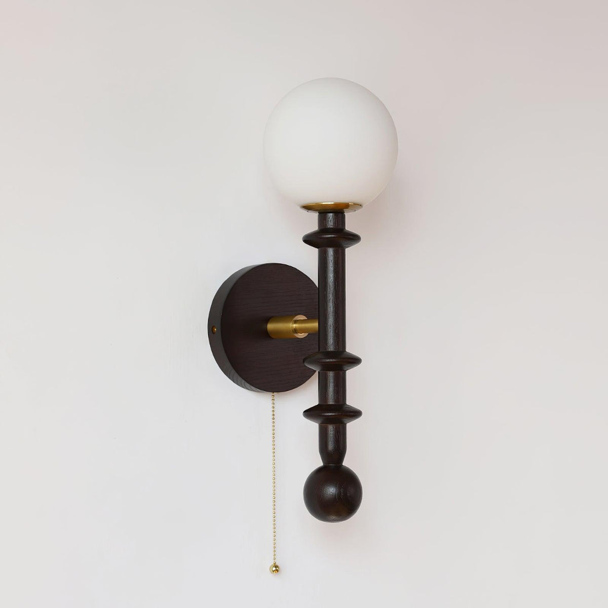 Wood And Glass Globe Wall Light With Damp Rated And E26 E27 Socket