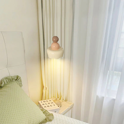Bedroom Ambience Pendant Light in Cream Resin LED
