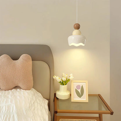 Bedroom Ambience Pendant Light in Cream Resin LED
