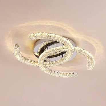 Dual C Curves Crystal Ceiling Light With K9 Crystals