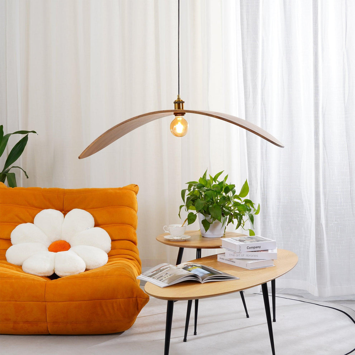 Warm Ambience Curved Art Pendant Light