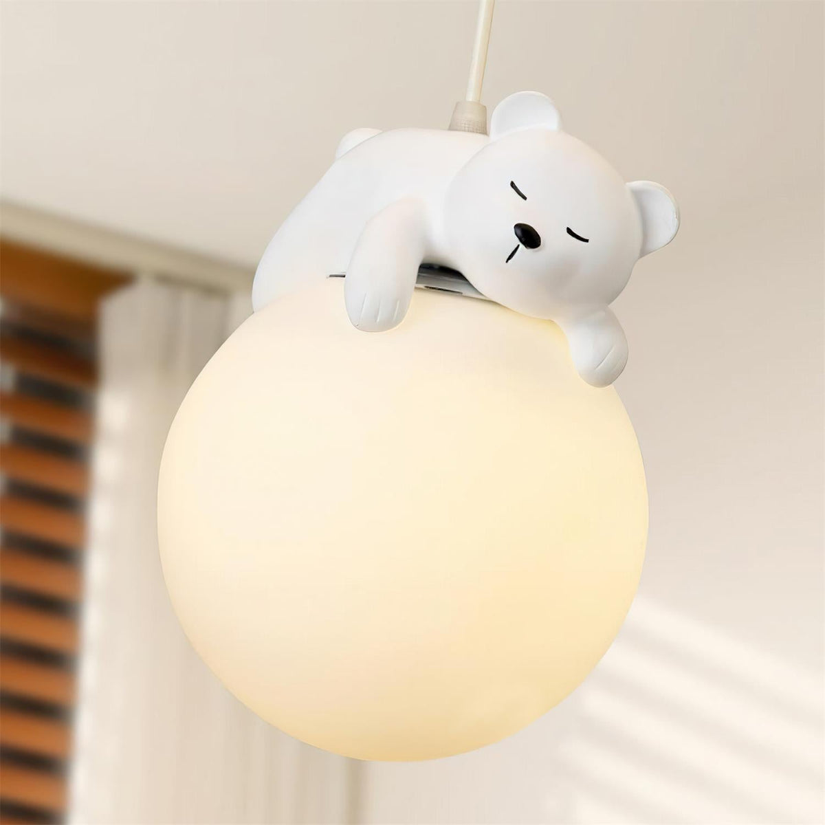 Nursery Flush Mount Warm Glow Cloud Bear Ceiling Light