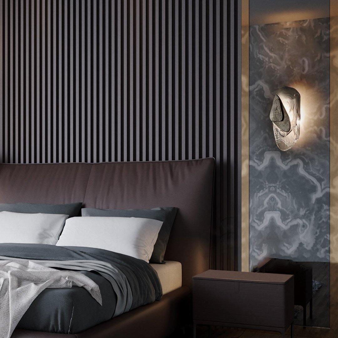 Wall Glass Swirl Black Matte