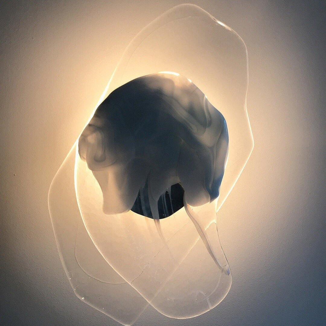 Wall Glass Swirl Black Matte
