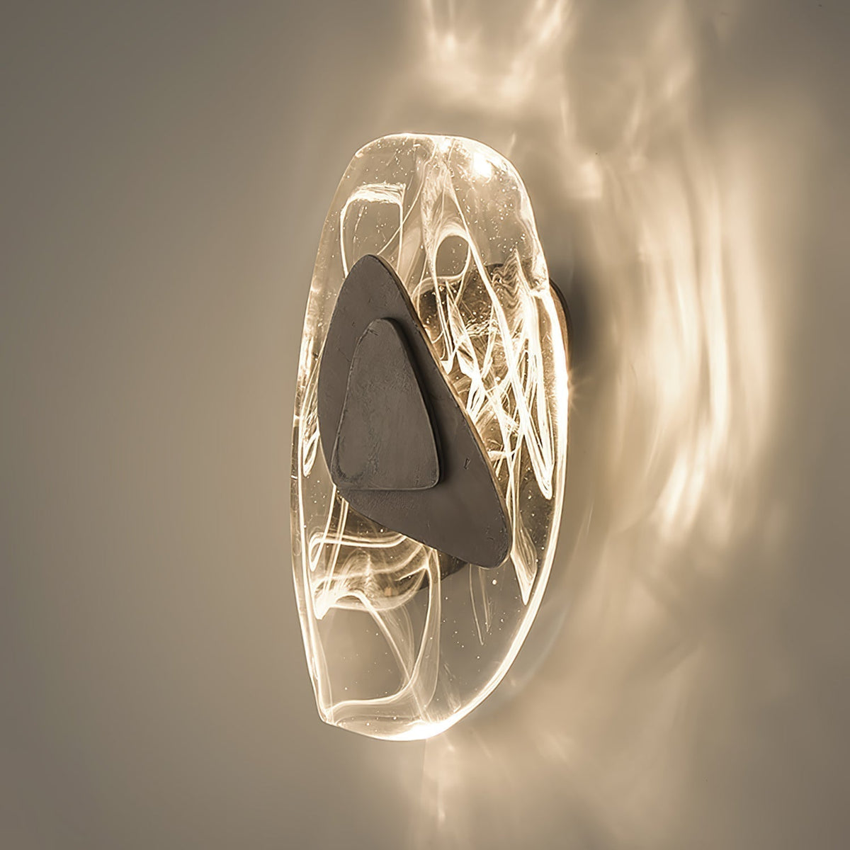 Wall Glass Swirl Black Matte