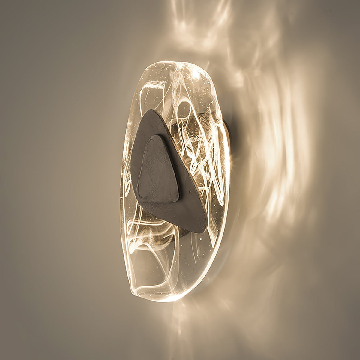 Wall Glass Swirl Black Matte