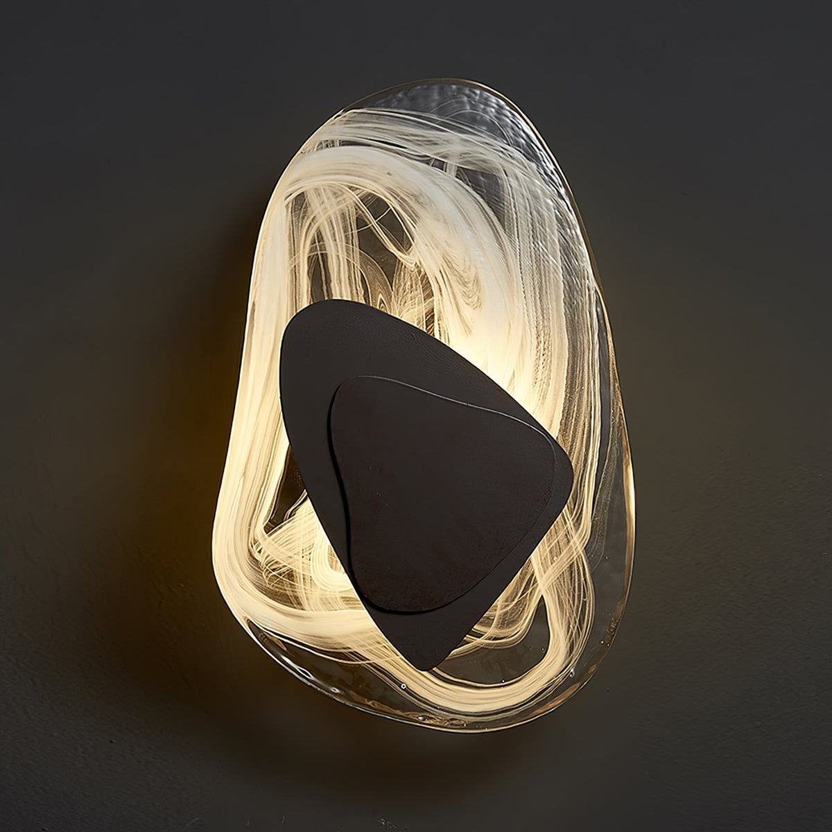 Wall Glass Swirl Black Matte