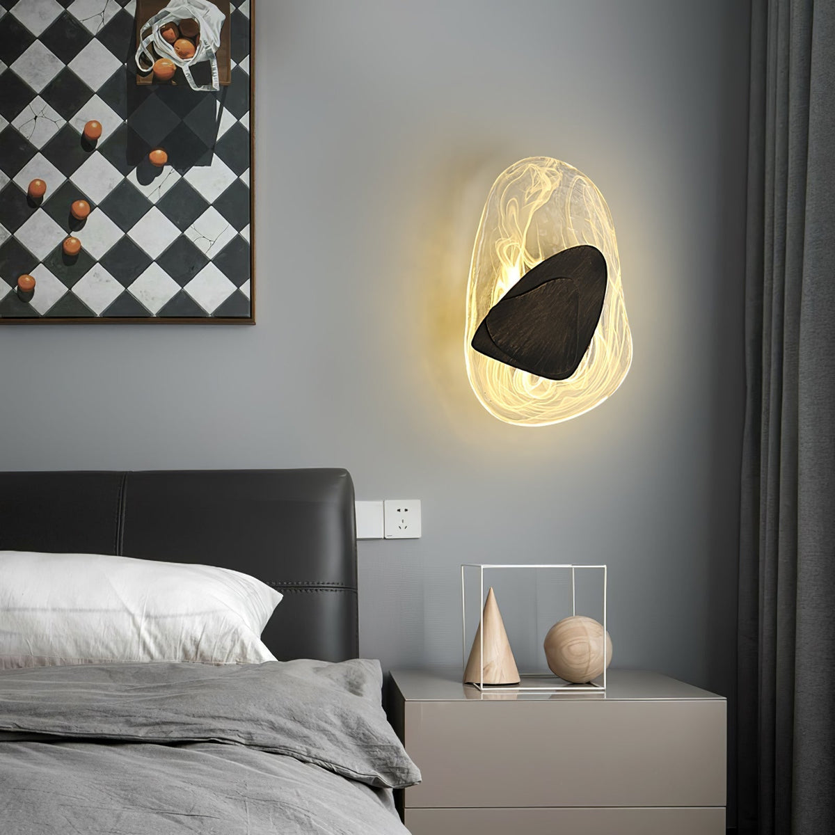 Wall Glass Swirl Black Matte