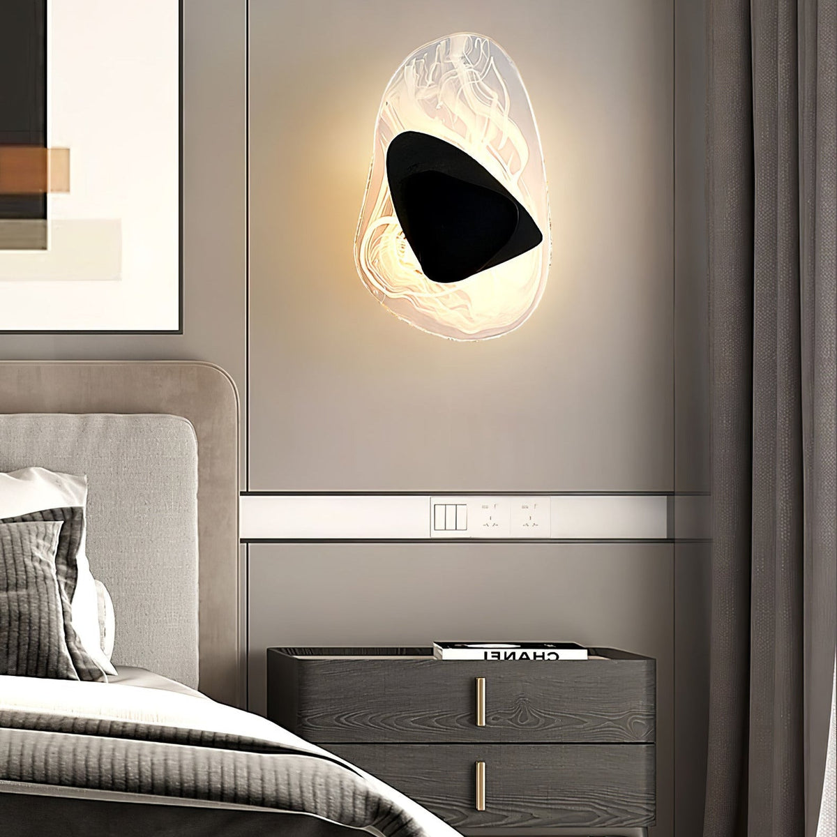Wall Glass Swirl Black Matte