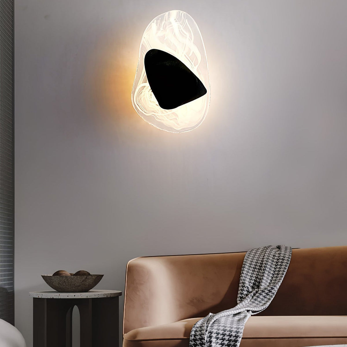 Wall Glass Swirl Black Matte