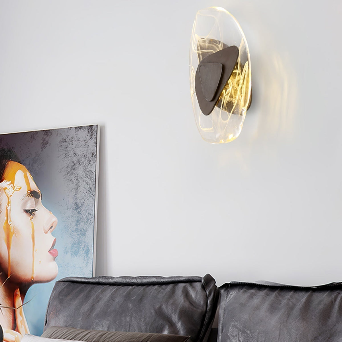 Wall Glass Swirl Black Matte