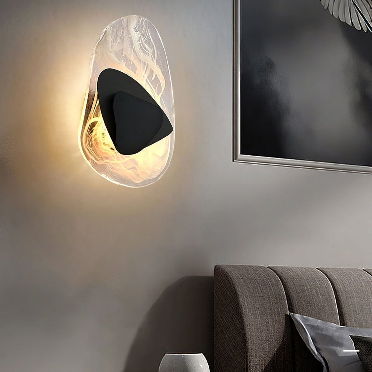 Wall Glass Swirl Black Matte