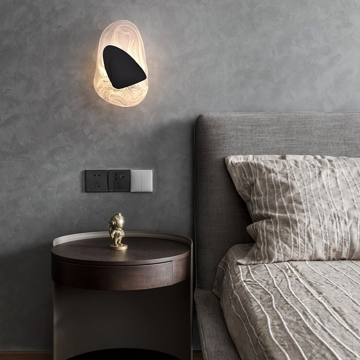 Wall Glass Swirl Black Matte