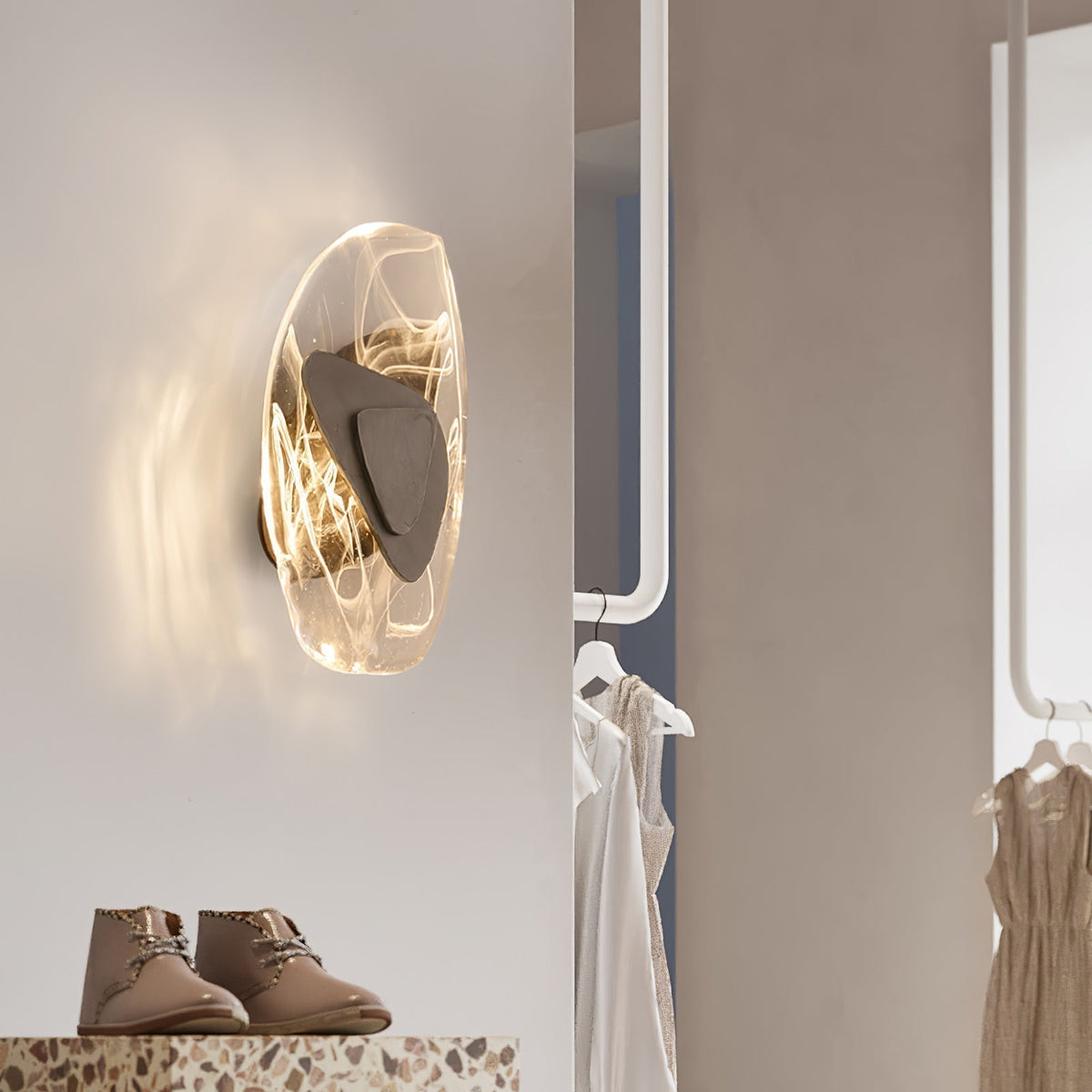 Wall Glass Swirl Black Matte