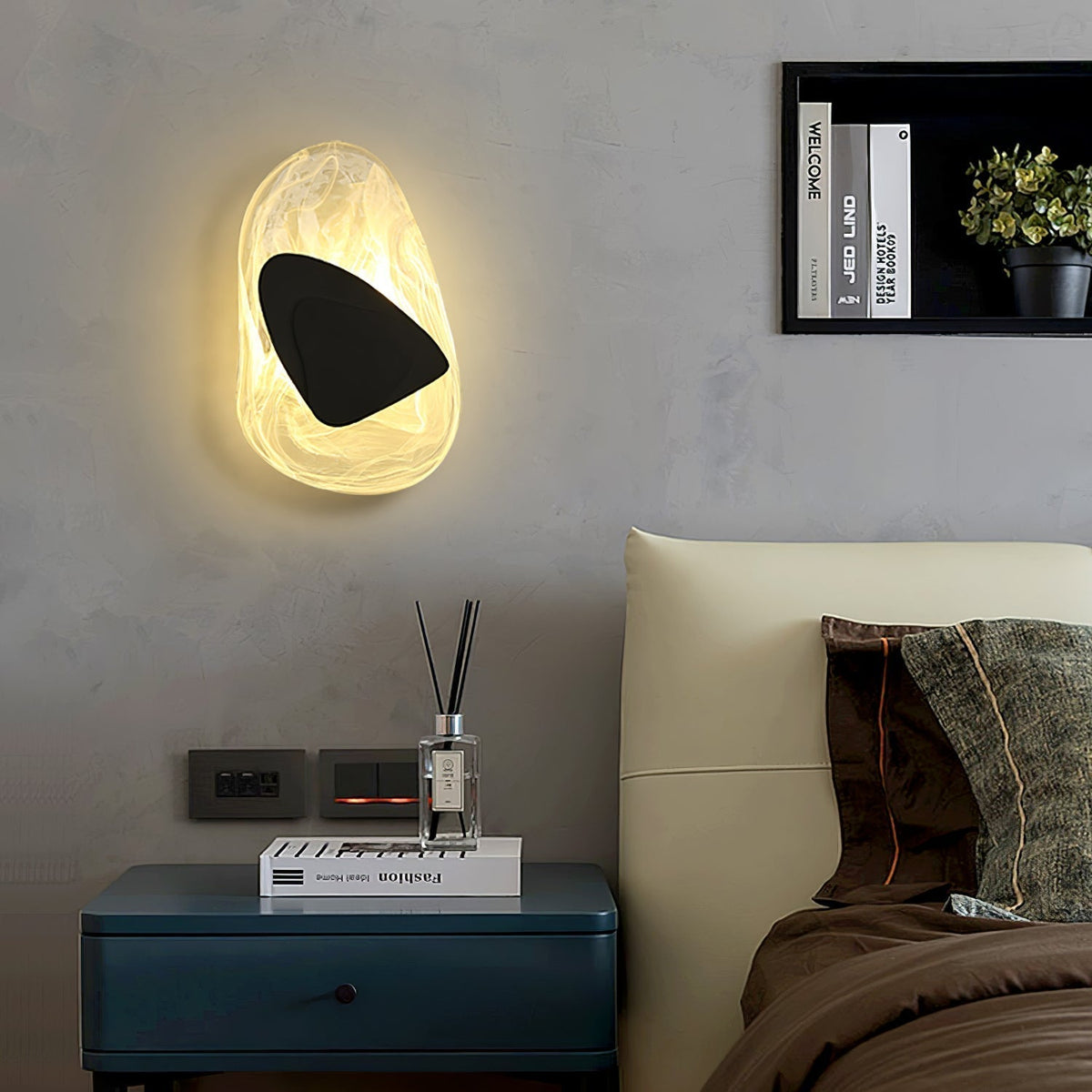 Wall Glass Swirl Black Matte