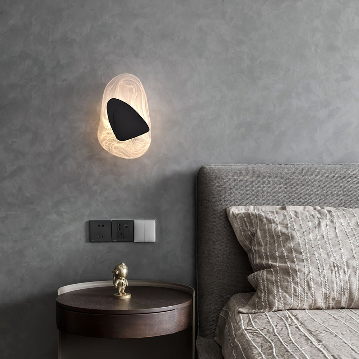 Wall Glass Swirl Black Matte