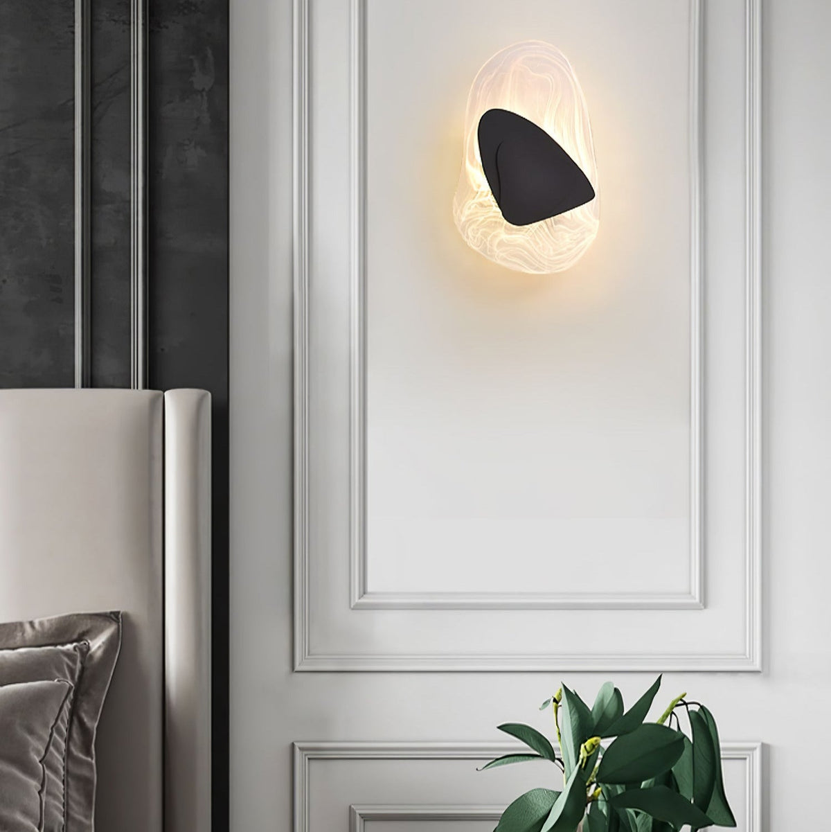 Wall Glass Swirl Black Matte