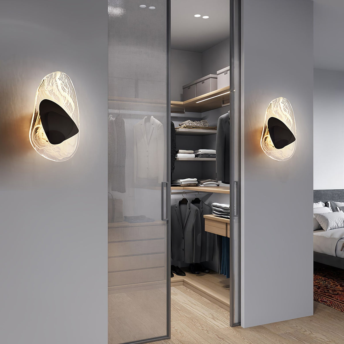 Wall Glass Swirl Black Matte