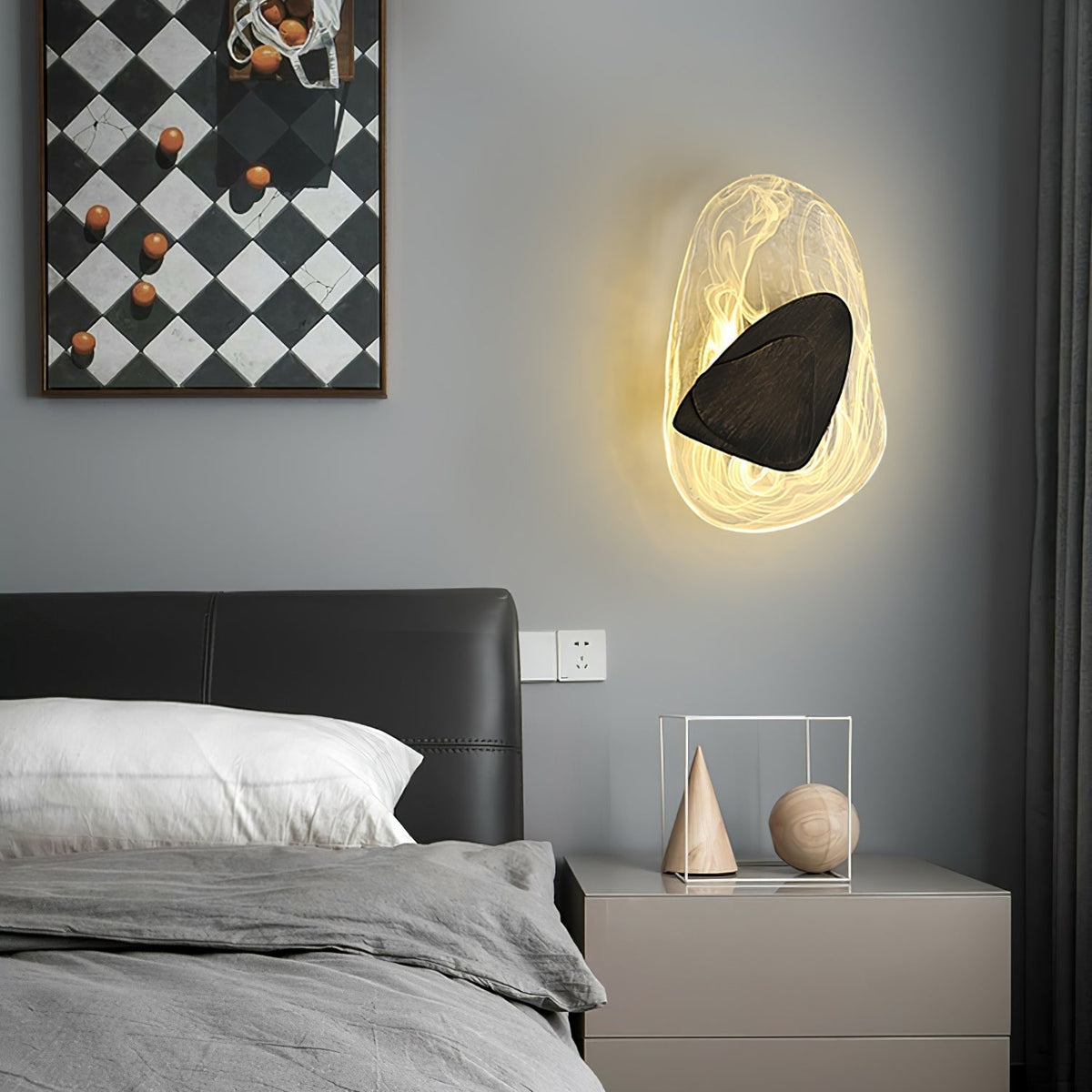 Wall Glass Swirl Black Matte