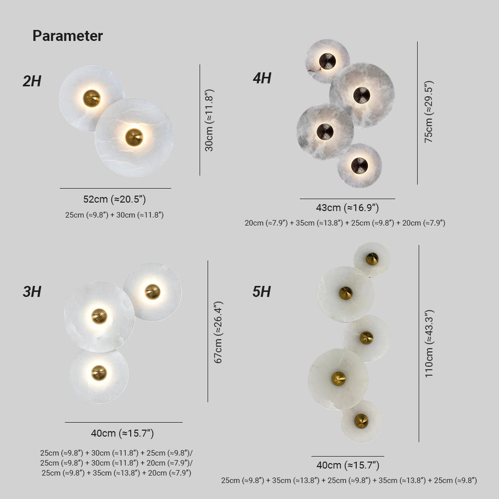 Layered Discs Celestial Alabaster Wall Lamp