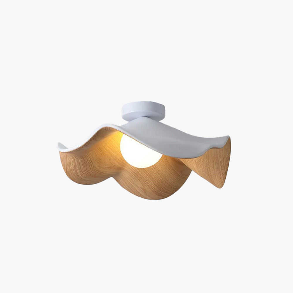 Ceiling Light With Black And White Finish Wood Grain