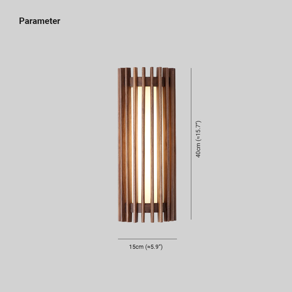 Warm Glow Indoor Walnut Wood Wall Light