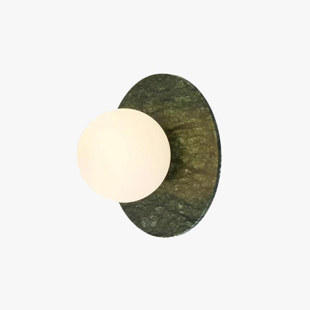 Frosted Glass Wall Light With Green Marble Globe