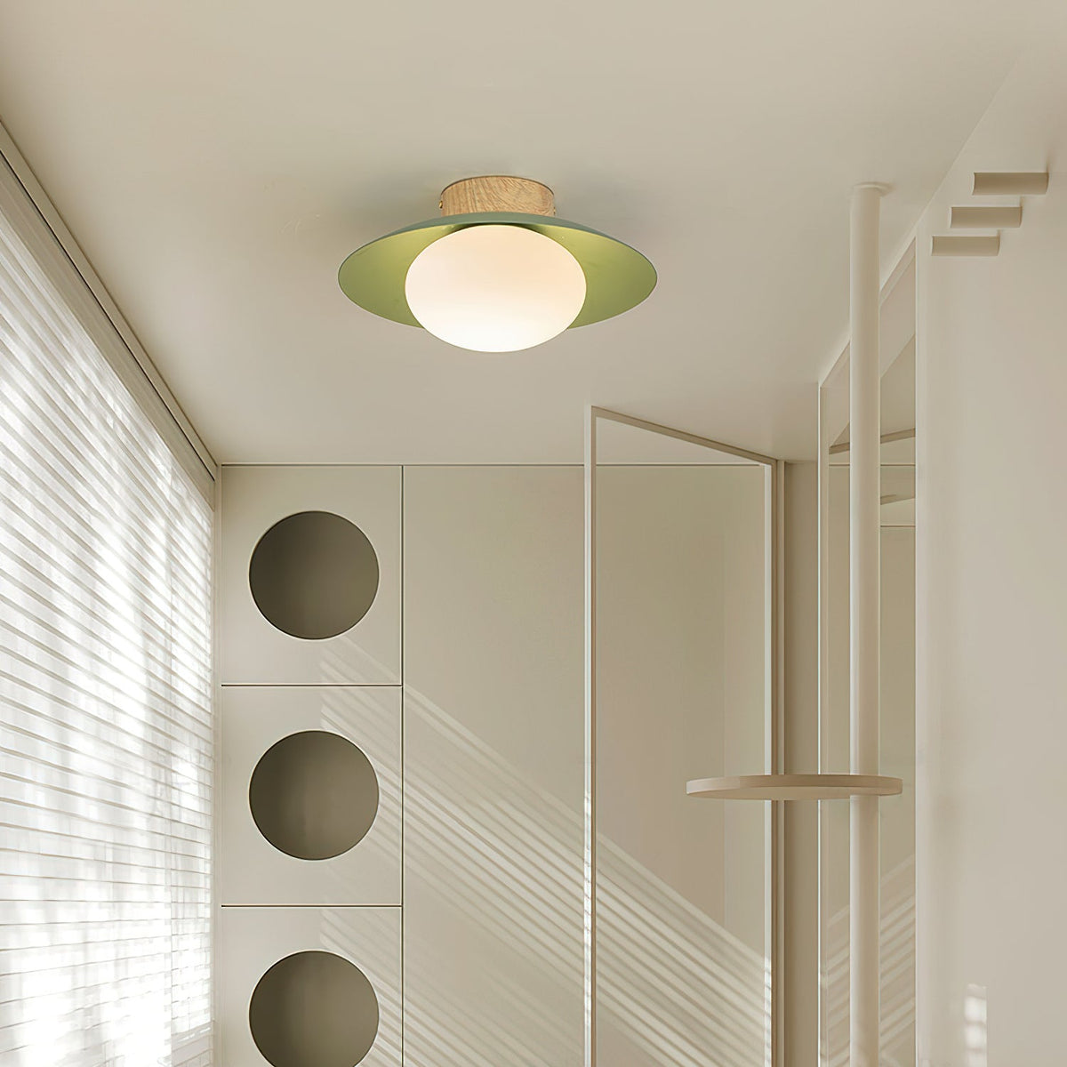 Integrated LED Ceiling Light Flush Mount Emerald Green