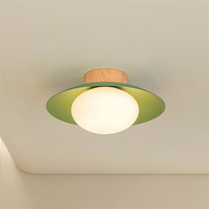 Integrated LED Ceiling Light Flush Mount Emerald Green