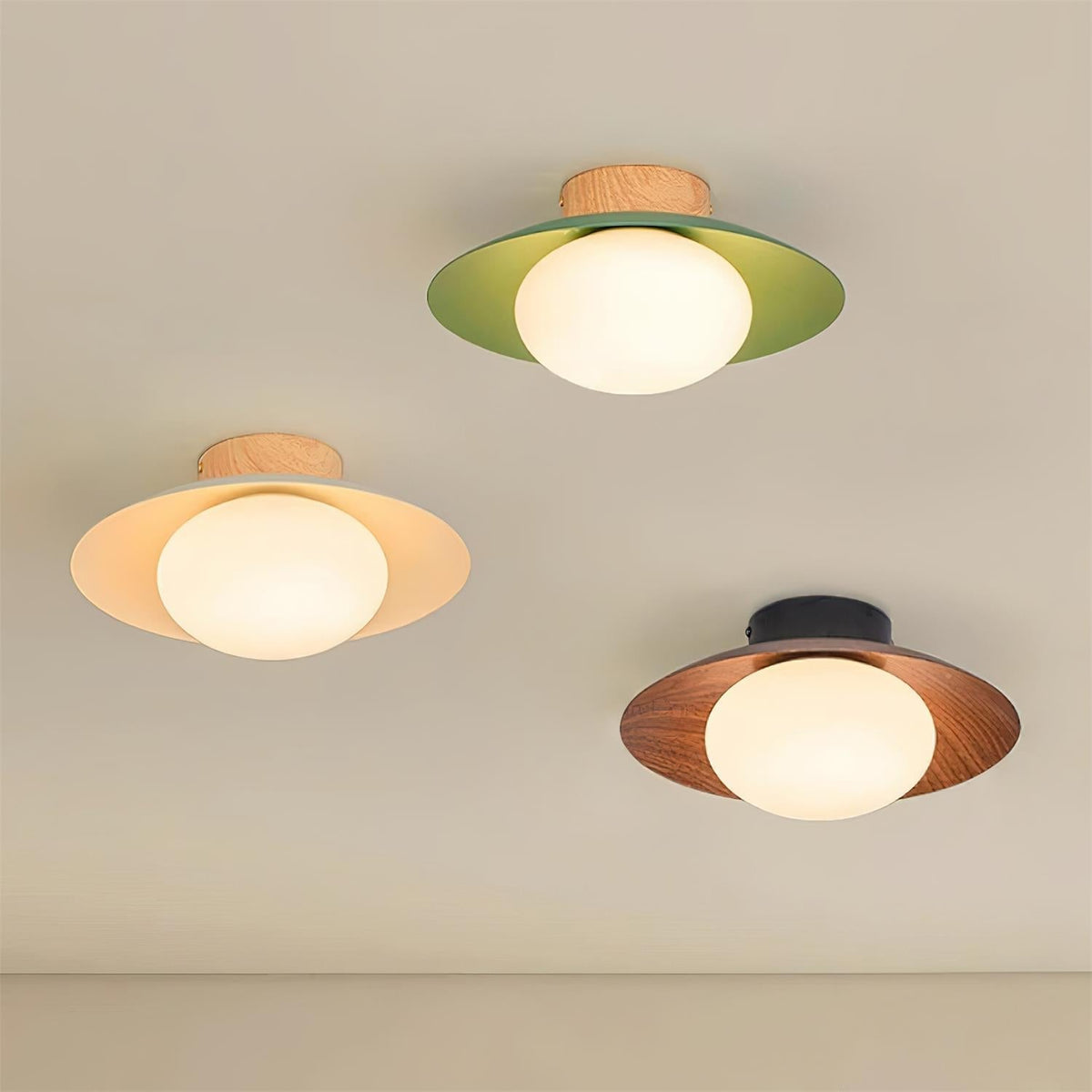 Integrated LED Ceiling Light Flush Mount Emerald Green