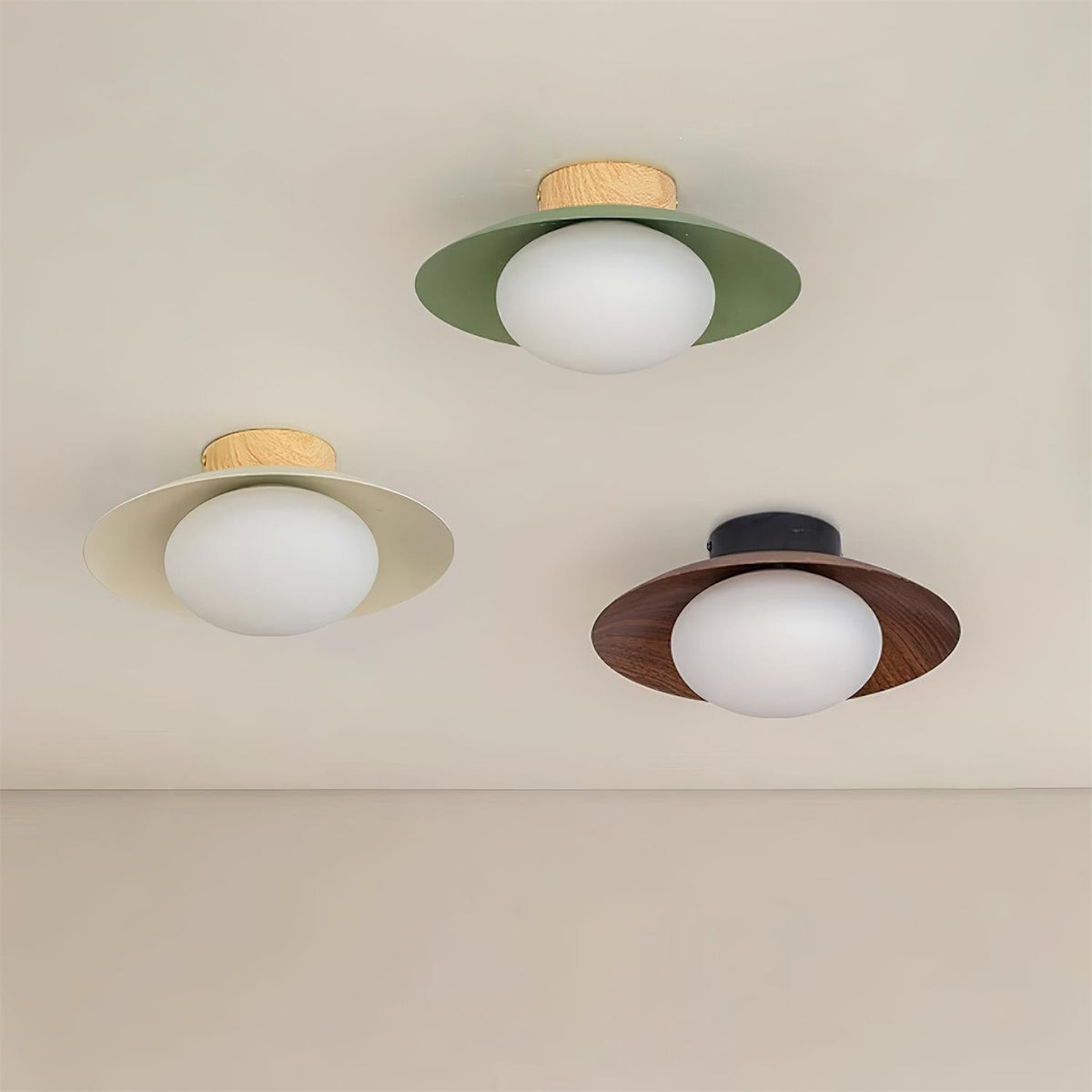 Integrated LED Ceiling Light Flush Mount Emerald Green
