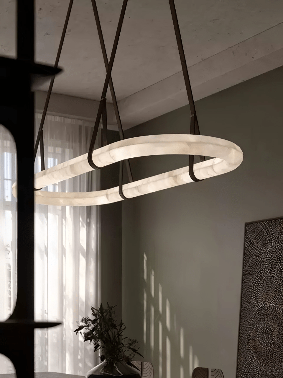 Soft Ambient Glow Alabaster Pendant Lamp